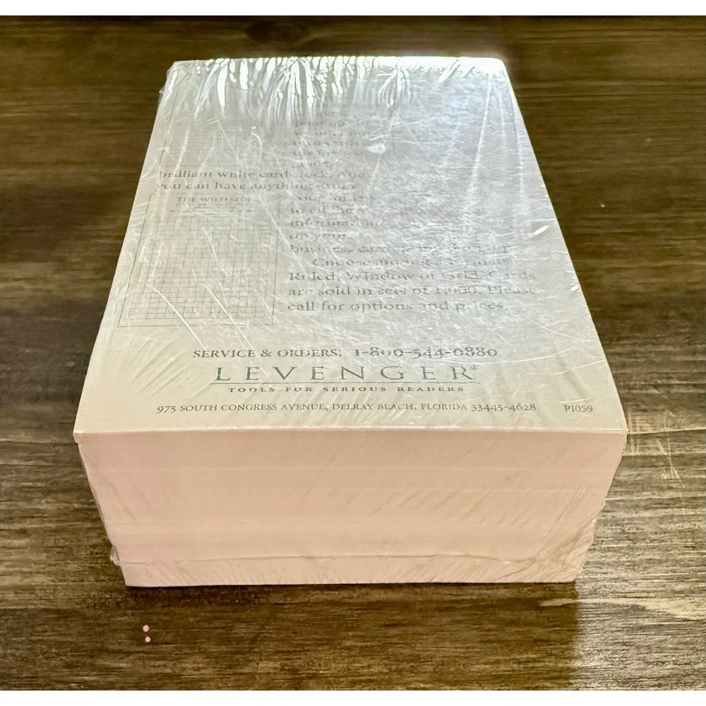 Levenger Pocket Briefcase Ruled Cards 3x5 White NEW Professional Stationery